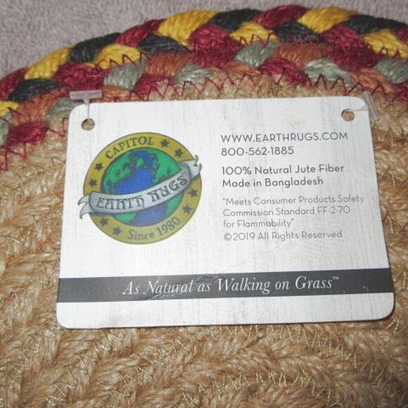Native American End Of Trail Horse Mat Trivet Art Decor Earth Rugs Braided Jute - Picture 5 of 5